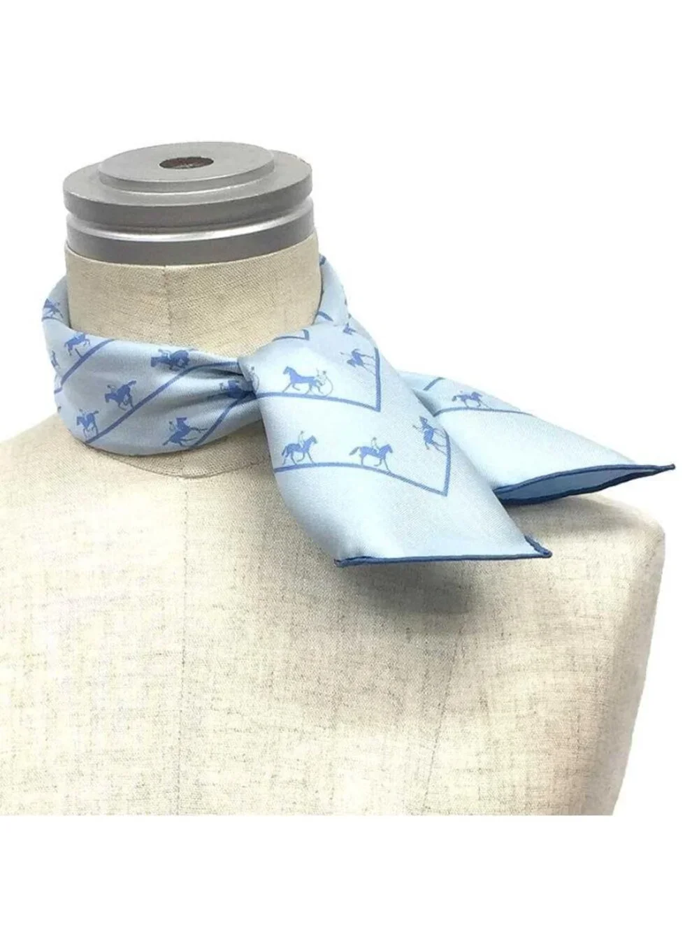 Hermes Scarf Horse Pattern Blue